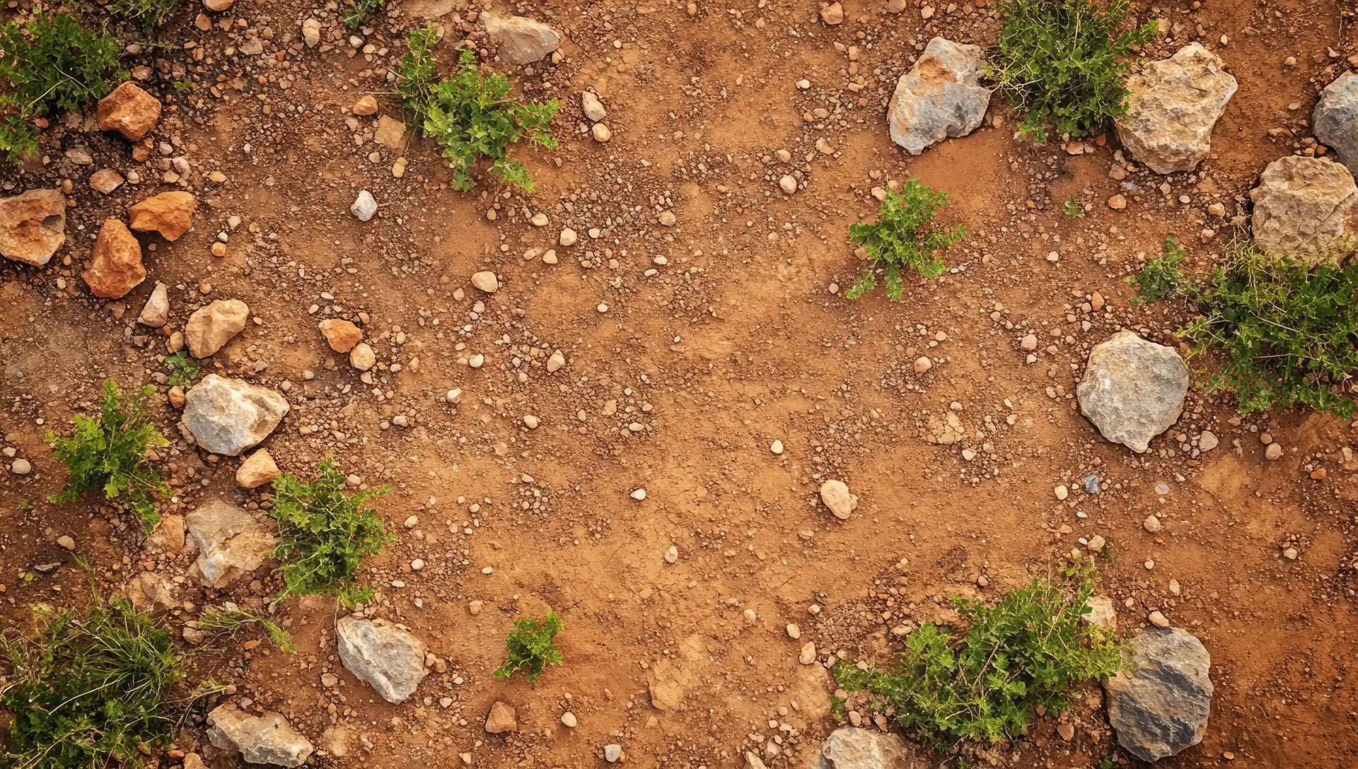 dirt and rocks