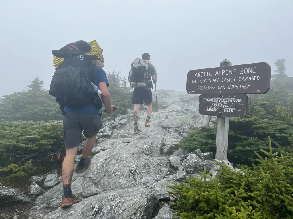 Hikers_clouded summit_E2E_Mount Abraham-2