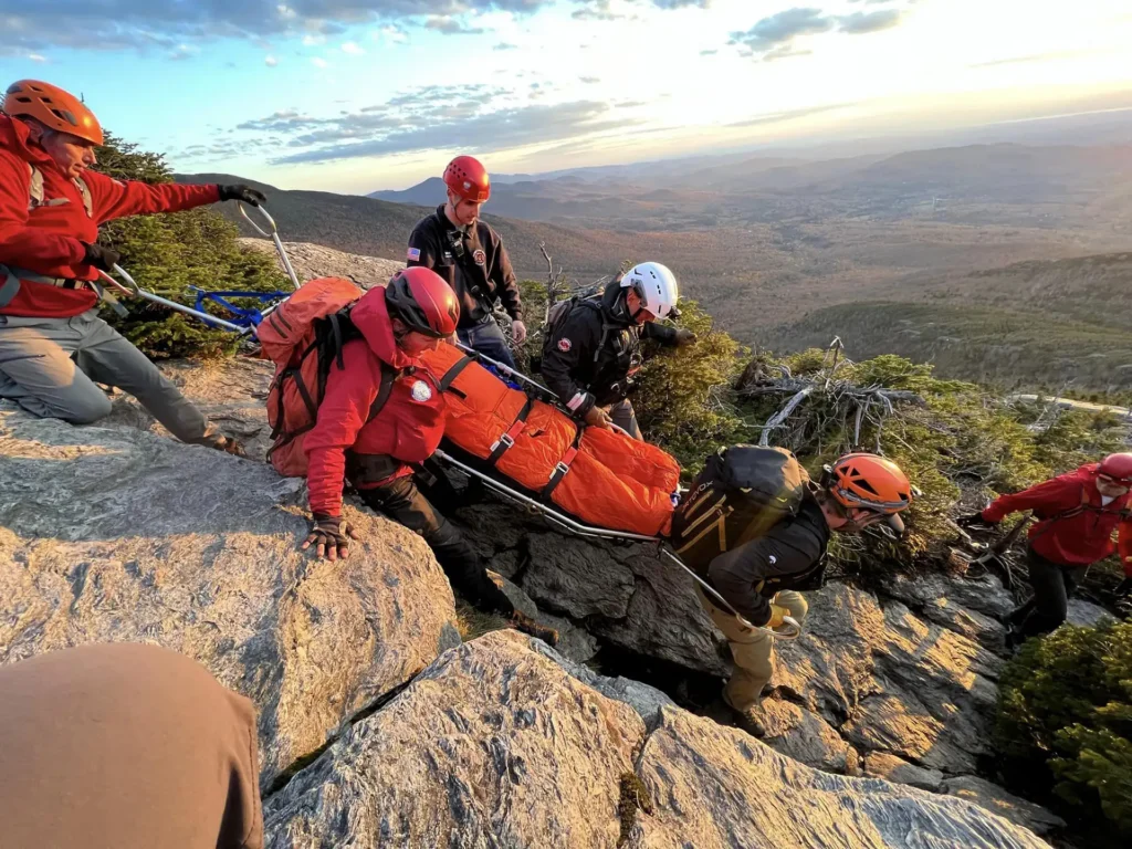 Search and rescue_Stowe Mountain Rescue on Sunset Ridge Trail, Mount Mansfield_Summer 2022