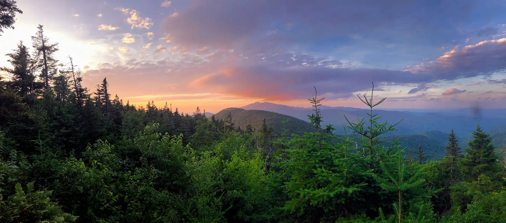 Sunset view of Mount Mansfield_Puffer Shelter_July-2019_Andrew McNealus