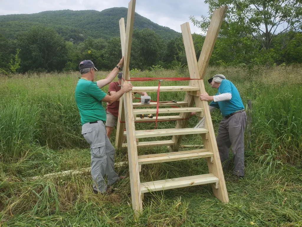DavidHathaway_June17-2024_Richmond_Replacing_LT_stile_pictured_Ted_Albers_Paul_Beliveau_Scott_Albertson