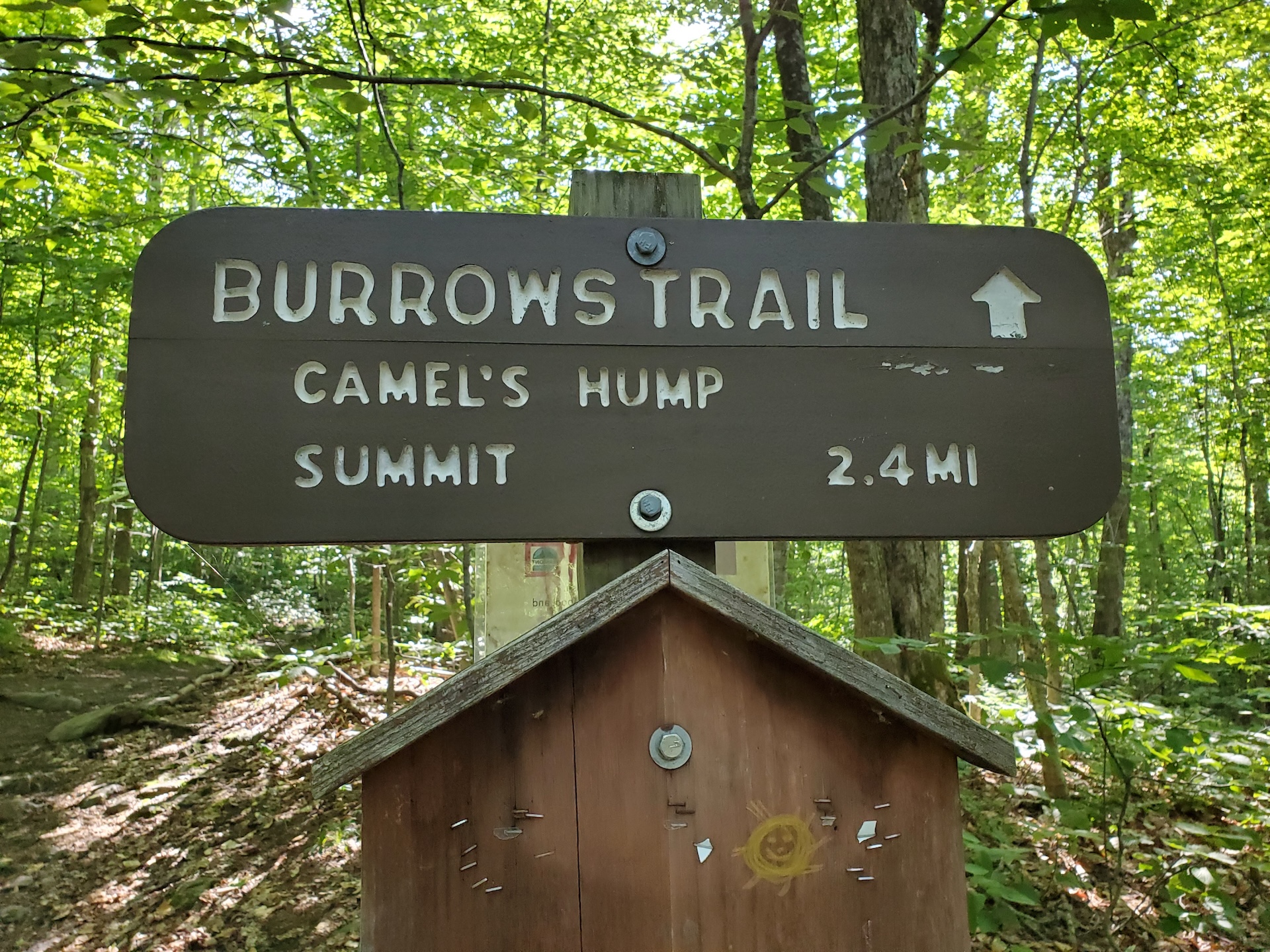 burrows trail sign at trailhead