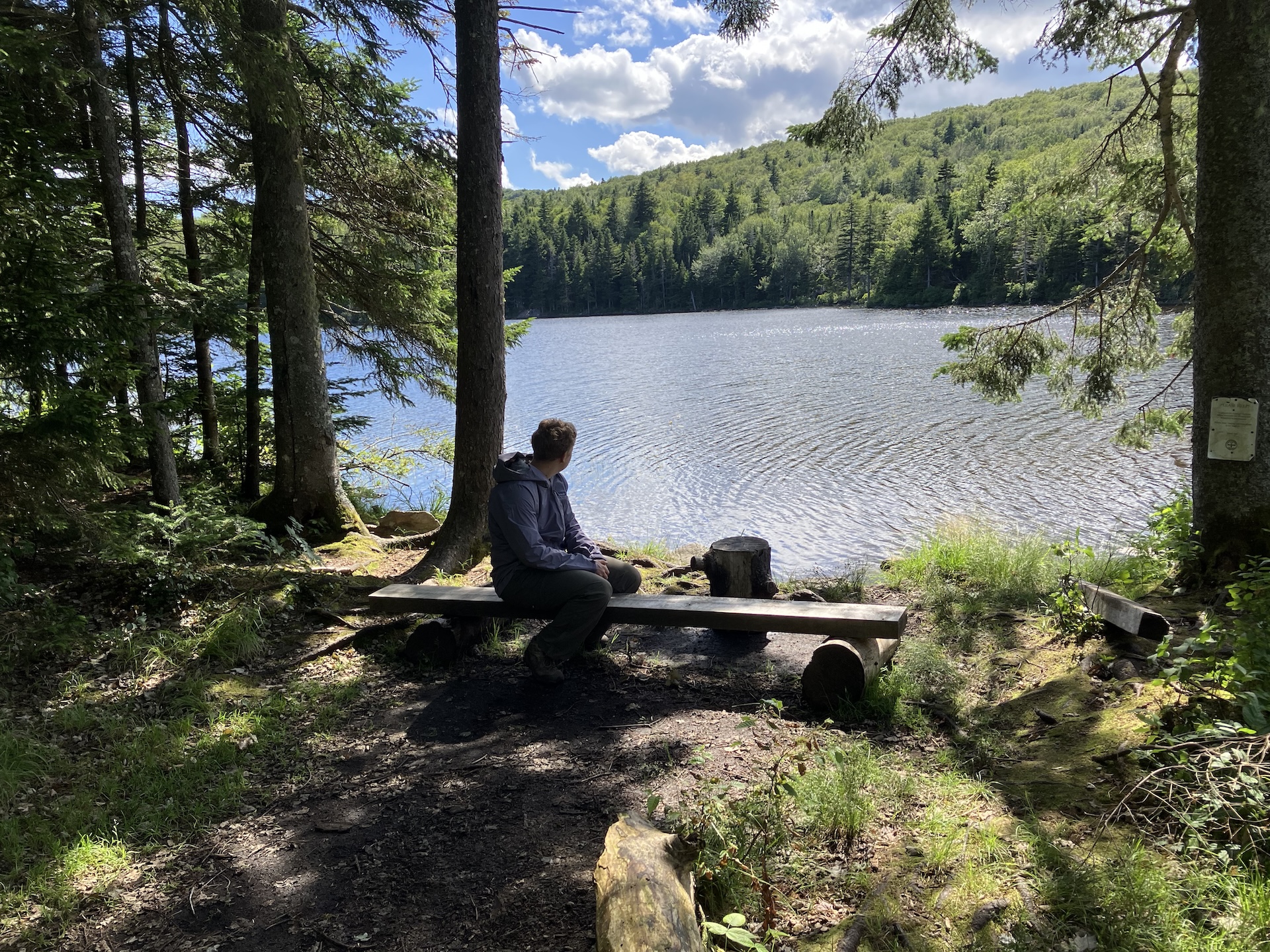 hiker at griffith lake
